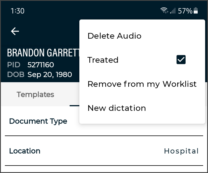 Toggle Treatment Status